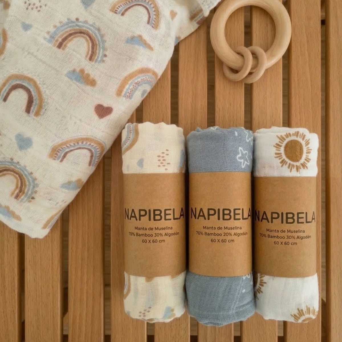 Pack 3 Tutos de Muselina para Bebé de Bambú y Algodón Ultra Suave