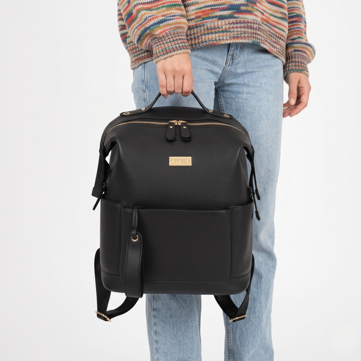 Mochila Pañalera  Negra + Mudador