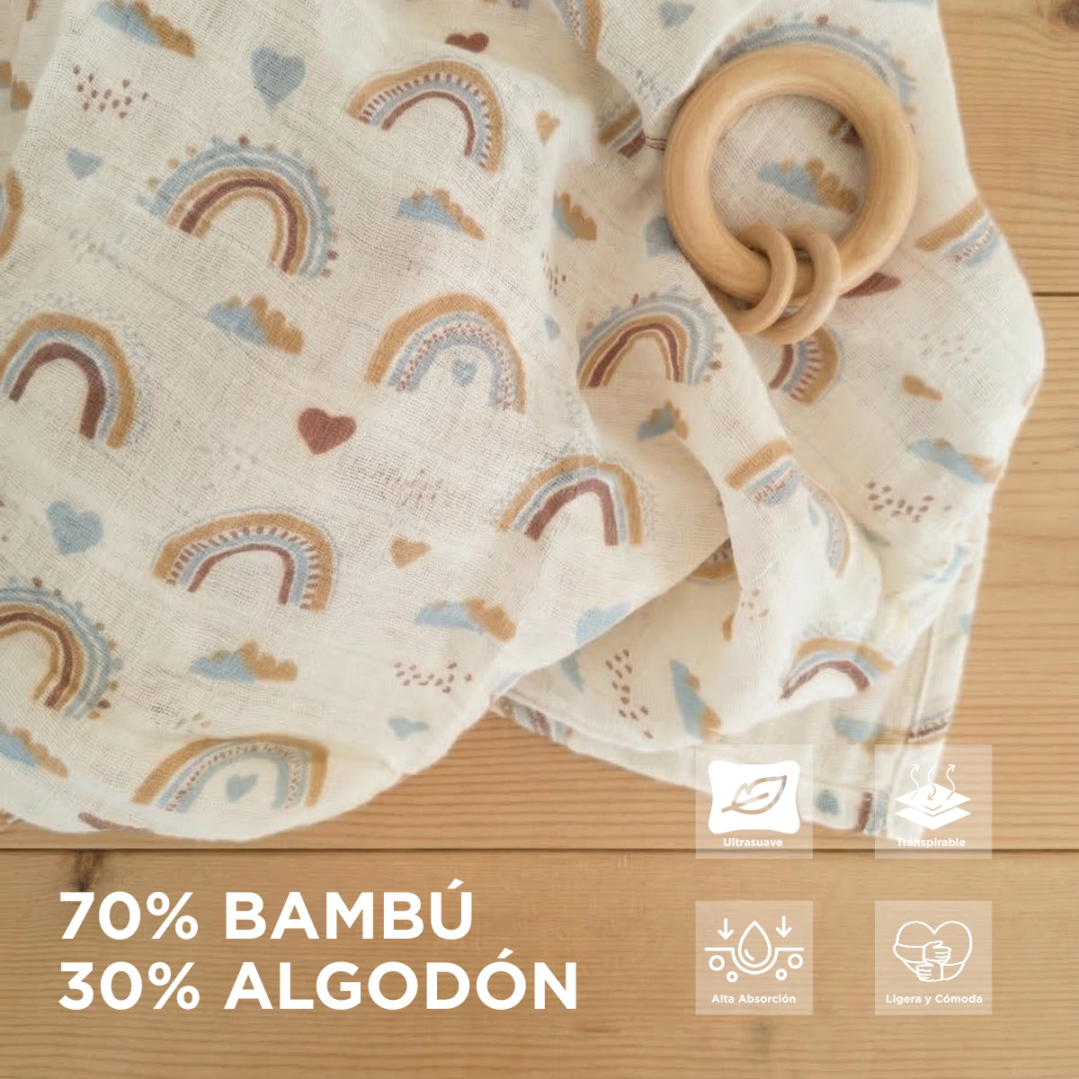 Pack 3 Tutos de Muselina para Bebé de Bambú y Algodón Ultra Suave