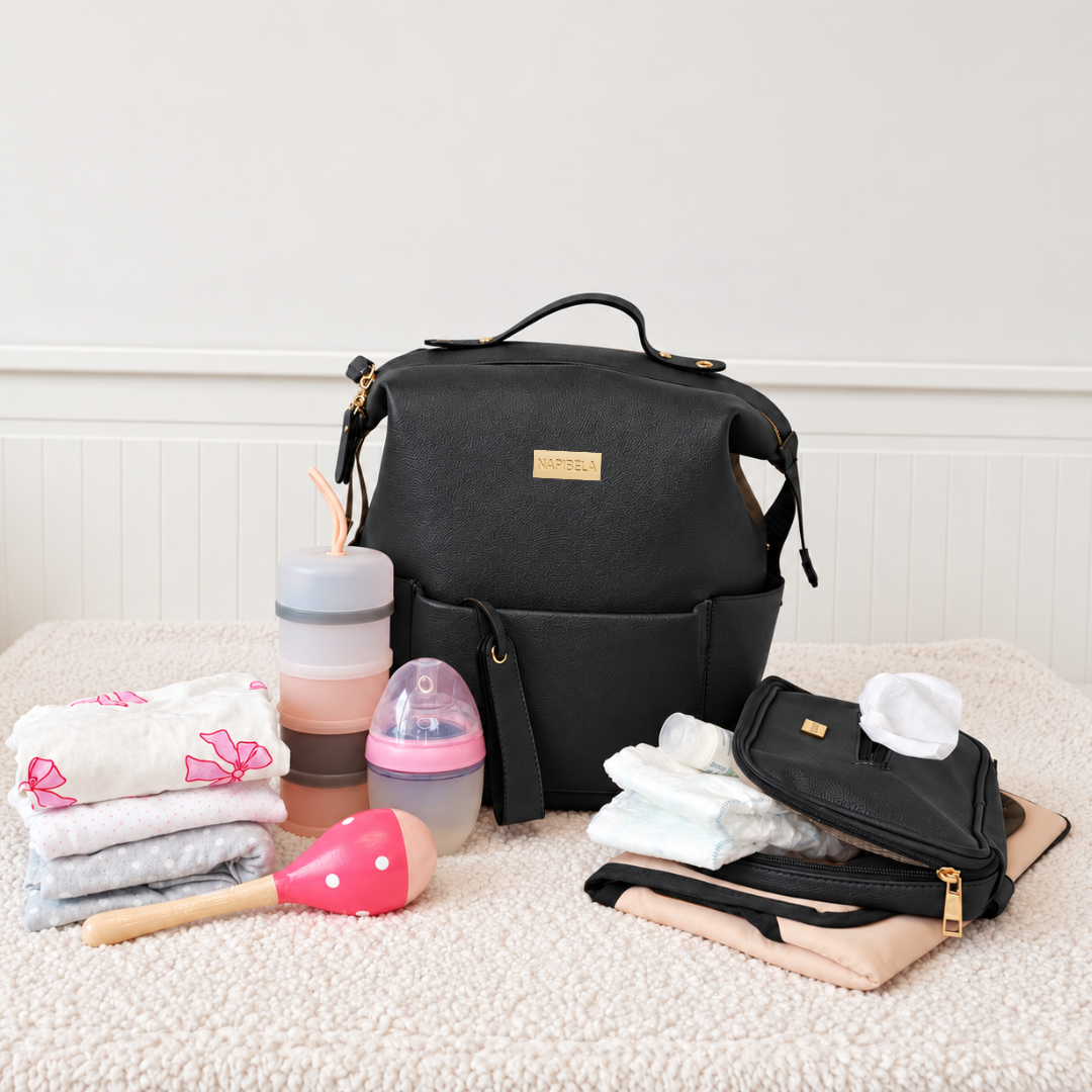 Mochila Pañalera Negra + KIT completo